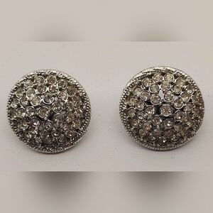Vintage Kathy Lee Clip On  Rhinestone Earrings Jewlery